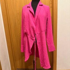 Stylish Pink Tying-Front Cardigan / Blouse